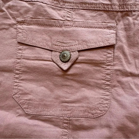 Dressbarn Capri Pants Pale Pastel Pink Drawstring Wide-Leg Cotton 10 NWT - Picture 9 of 13